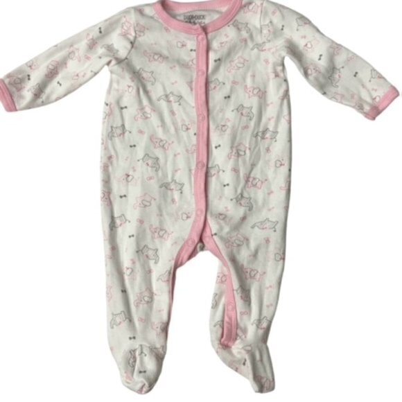SALE!! 2 for $15 Baby Girls Romper Sleep and Play Bundle 3-6 mos Elephants - Picture 2 of 13